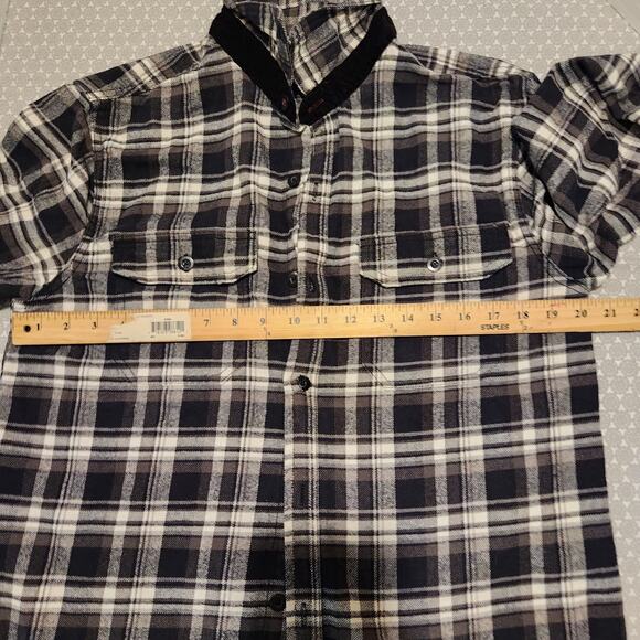 Mens, Rainforest  flannel shirt black white,sz L - Picture 5 of 6